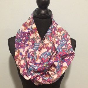 Multi-colored Paisley infinity scarf